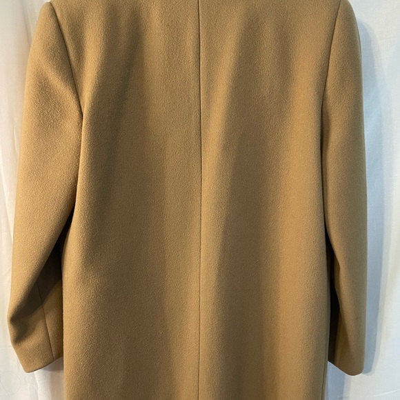 Women’s Camel Colored Double Breasted 100% Wool Coat. Light Brown/tan Sz 8 P - Picture 3 of 9